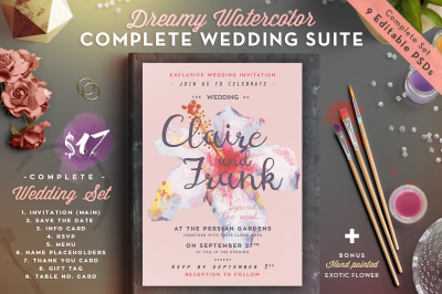 Dreamy Watercolor Wedding Suite IV