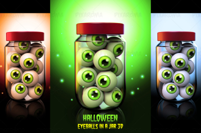 Halloween Eyeballs in a Jar 3D