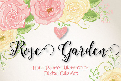 Watercolor Vector spring flowers clipart, watercolor flower, Pink Floral Clipart, Leaf clipart, Wedding Clip Art, wedding invitation