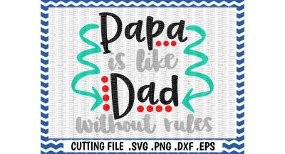 400 69393 09f64eeab0e49f29cf53dd35710429cb3538749b papa svg grandpa father s day papa is like dad without rules cut files cutting files for silhouette cricut and more