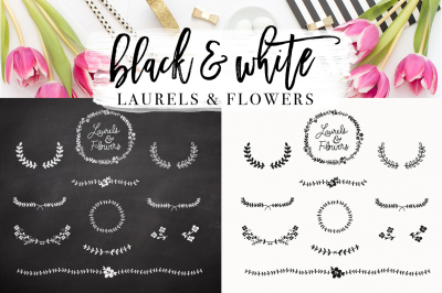 Laurel & Flower Designs + Photoshop Brush
