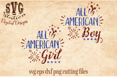 All American Kids / SVG DXF PNG EPS Cutting File Silhouette Cricut Scal
