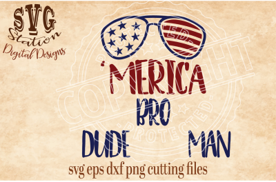 Merica Sunglasses / SVG DXF PNG EPS Cutting File Silhouette Cricut Scal