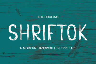 Shriftok typeface font painted by ink and pen