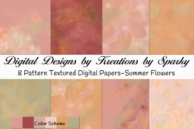 Summer Flowers Digital Background Papers