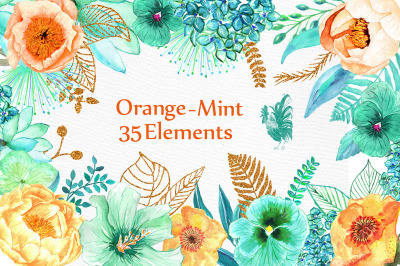 Orange Mint Flowers clipart