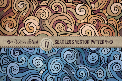 11 Waves Seamless Patterns