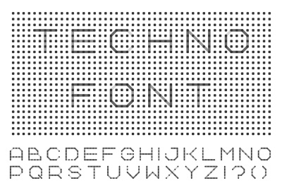 Dotted font - digital techno design