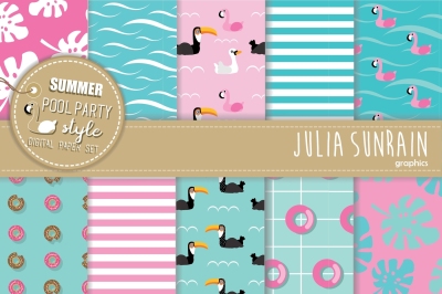 Summer Pool Party Seamless Pattern
