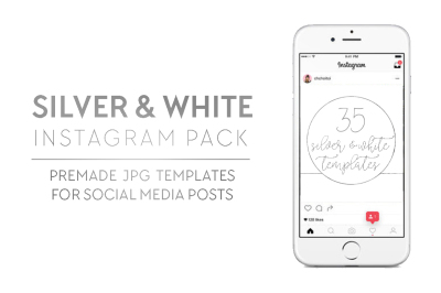 Silver + White Social Media Image Pack