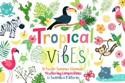 Summer Tropical Cute Vector Pack