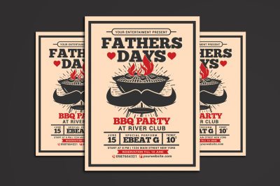 Fathers Day BBQ Party Flyer