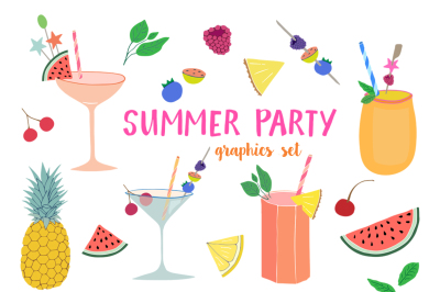 Summer Party clipart set