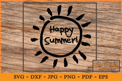 Happy Summer! Cut File, SVG, DXF