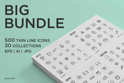 Big Bundle | 500 Thin Line Icons