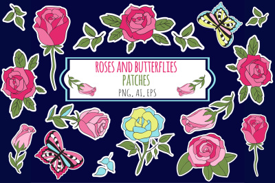 Roses and Butterflies Stickers
