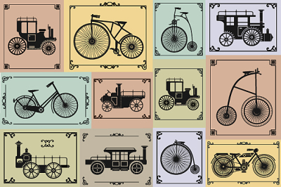 Retro Vintage Bike  vector set