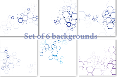  Six hexagon backgrounds