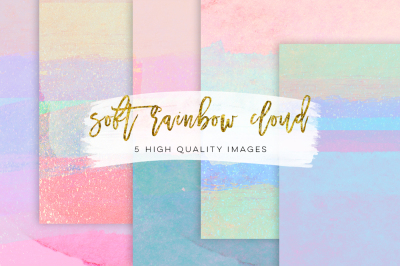 rainbow birthday paper, rainbow cloud paper, digital party paper, purple mint paper, pink orange peach paper, watercolor texture DIY print