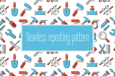 Repeating seamless pattern construction PNG PDF JPG