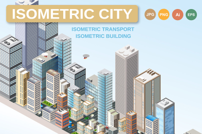 Megapolis 3d isometric  city vector