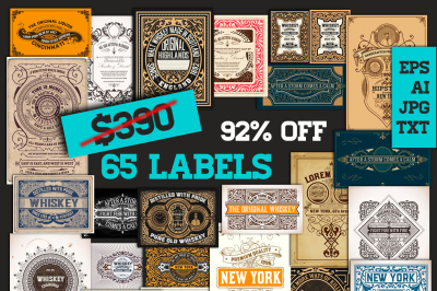 92% OFF Mega Pack 65 Labels bundle
