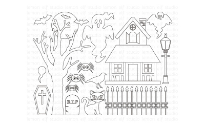 Haunted House-Digital Stamp (LES.DS46)