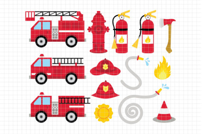 Fire Truck-Digital Clipart (LES.CL50)