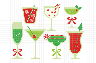 Christmas Cocktails-Digital Clipart (LES.CL53)