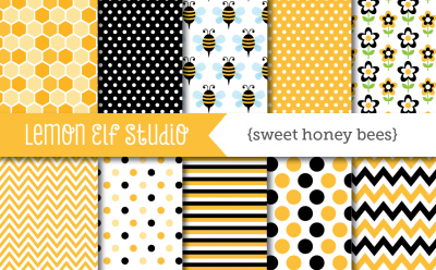 Sweet Honey Bees-Digital Paper (LES.DP54)