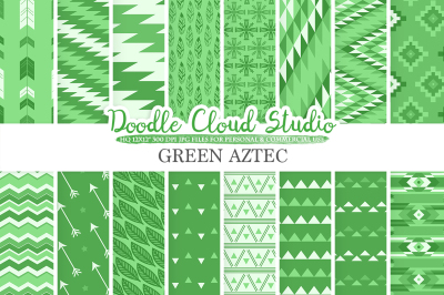 Dark Green Aztec digital paper Tribal pattern native triangles geometric ethnic arrows background Instant Download Personal & Commercial Use