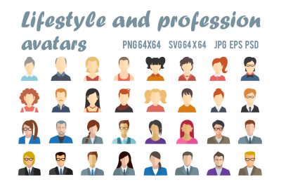 Lifestyle and profession avatars