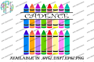 Split School Crayons - SVG, DXF, EPS Digital Cut Files