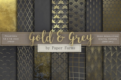 Grey and gold patterns