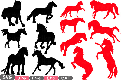 Wild Horses Mascot Woodland Monogram Horse Designs Silhouette SVG file Cutting files stickers school Clipart dxf cricut zoo -663S