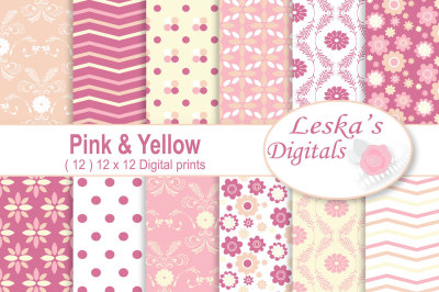 Pink and Yellow Digital Paper