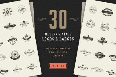 30 Vintage logos & badges