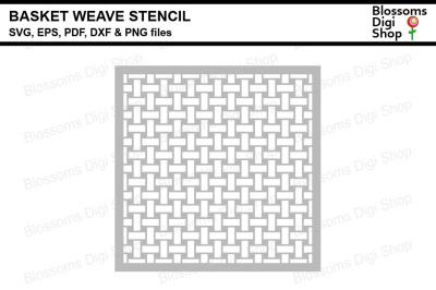 Basket Weave Stencil SVG, EPS, PDF, DXF and PNG files