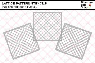 Lattice Pattern Stencils SVG, EPS, PDF, DXF &amp; PNG files