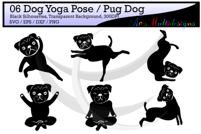 yoga silhouette svg / dog yoga pose / vector