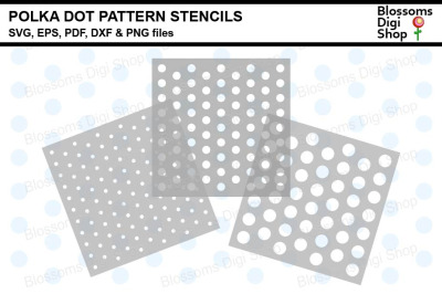 Polka Dot Pattern Stencils SVG, EPS, PDF, DXF &amp; PNG files