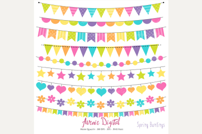 Spring Bunting Banner Clipart