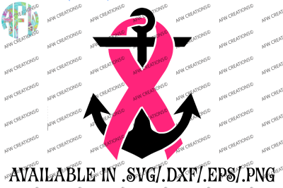 Awareness Anchor - SVG, DXF, EPS Cut Files