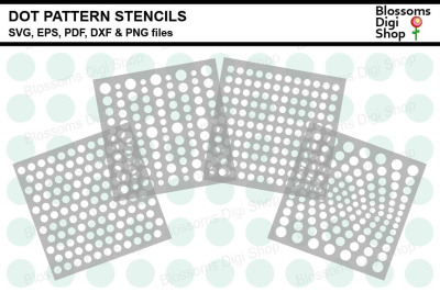 Dot Pattern Stencils SVG, EPS, PDF, DXF &amp; PNG files