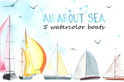 Watercolor Sailboats