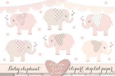 Vector Baby Pink Elephant