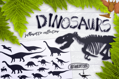 Dinosaurs silhouettes collection