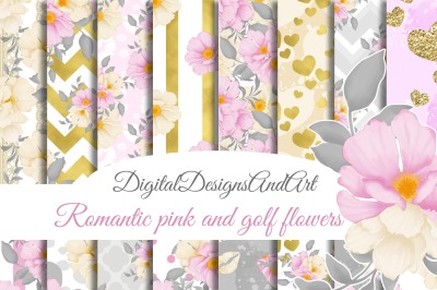 Romantic flowers papers