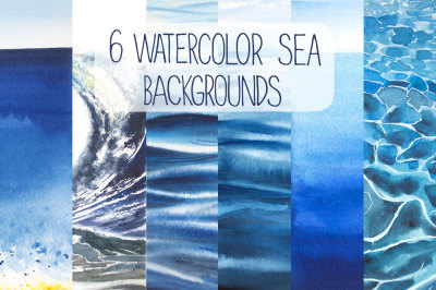 6 watercolor SEA backgrounds