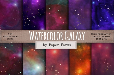 Watercolor Galaxy backgrounds